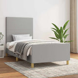Vidaxl bedframe zonder matras 100x200 cm stof lichtgrijs