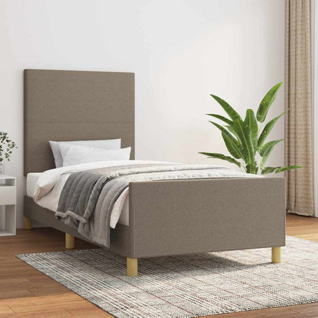 Vidaxl bedframe zonder matras 100x200 cm stof taupe