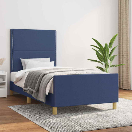 Vidaxl bedframe zonder matras 90x190 cm stof blauw