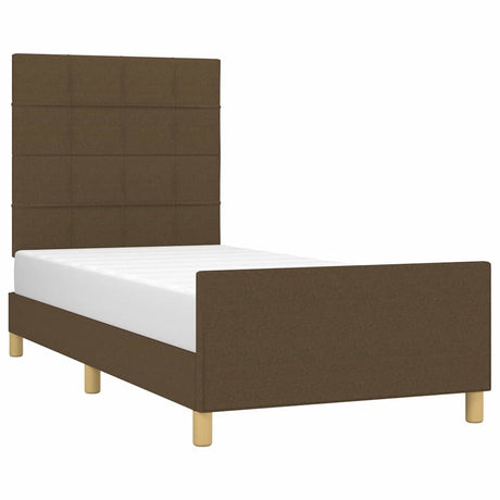 Vidaxl bedframe zonder matras 80x200 cm stof donkerbruin