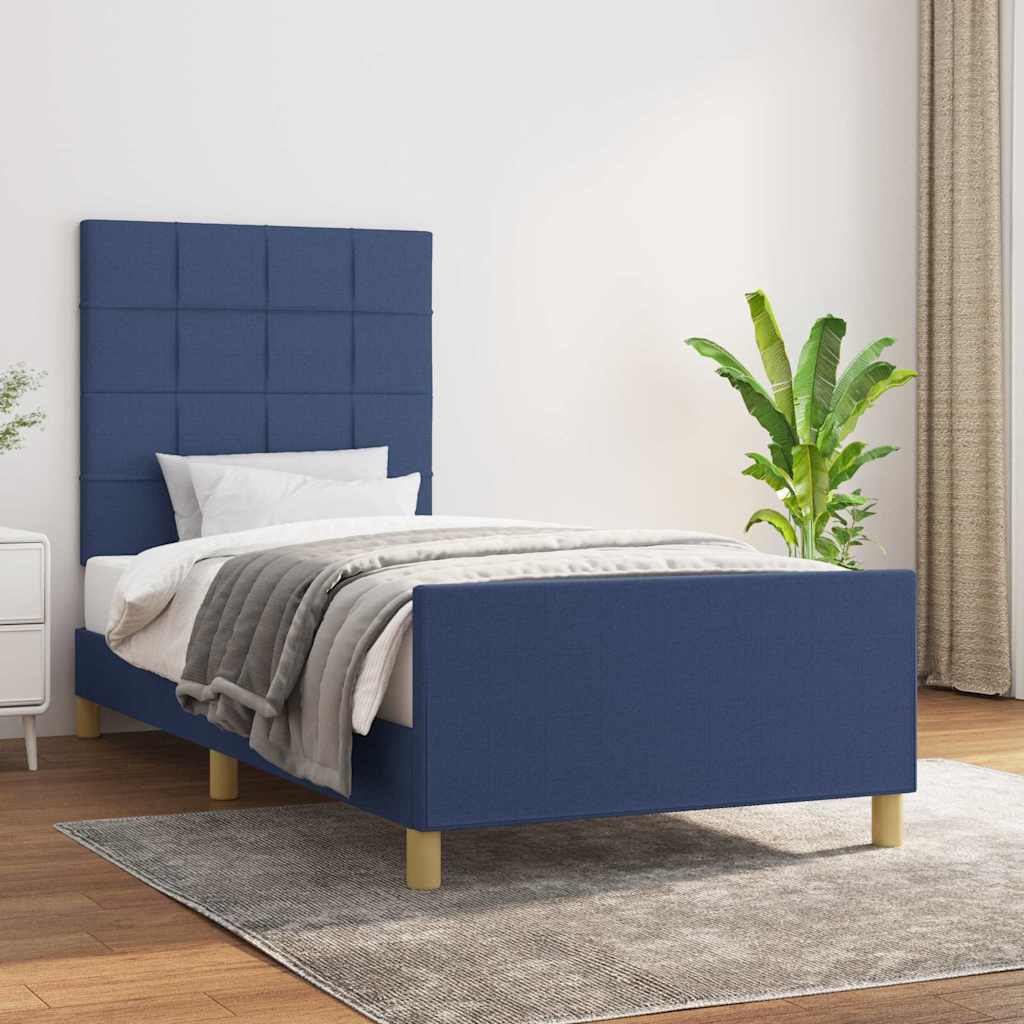 Vidaxl bedframe zonder matras 80x200 cm stof blauw