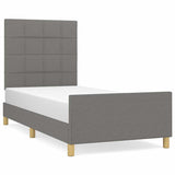 Vidaxl bedframe zonder matras 90x190 cm stof donkergrijs