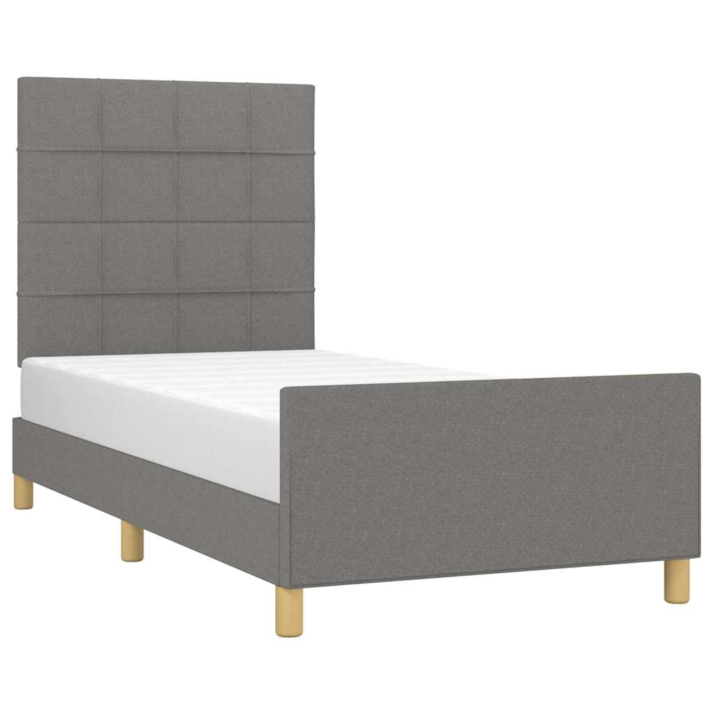 Vidaxl bedframe zonder matras 90x190 cm stof donkergrijs