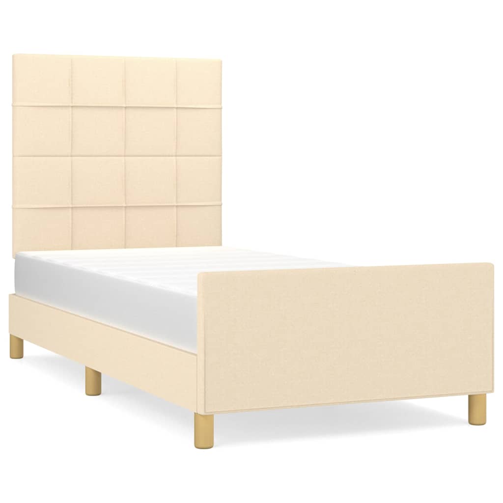 Vidaxl bedframe zonder matras 90x190 cm stof crèmekleurig