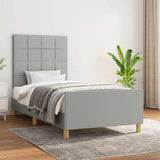 Vidaxl bedframe zonder matras 90x200 cm stof lichtgrijs