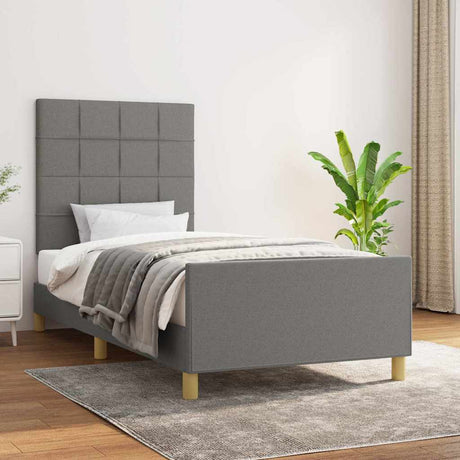 Vidaxl bedframe zonder matras 100x200 cm stof donkergrijs