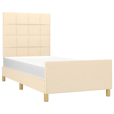 Vidaxl bedframe zonder matras 100x200 cm stof crèmekleurig