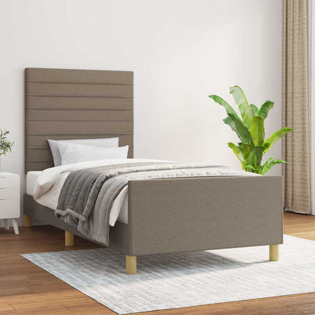 Vidaxl bedframe zonder matras 90x190 cm stof taupe
