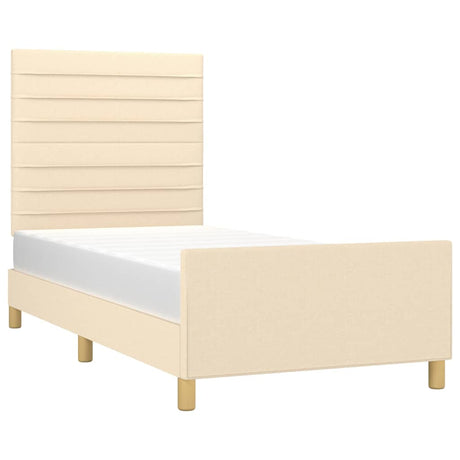 Vidaxl bedframe zonder matras 90x200 cm stof crèmekleurig
