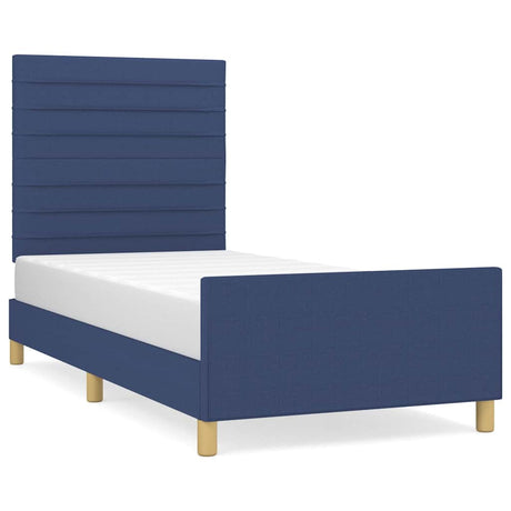 Vidaxl bedframe zonder matras 90x200 cm stof blauw