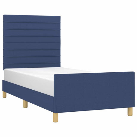 Vidaxl bedframe zonder matras 90x200 cm stof blauw