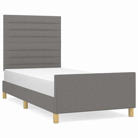 Vidaxl bedframe zonder matras 100x200 cm stof donkergrijs