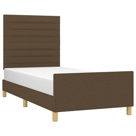 Vidaxl bedframe zonder matras 100x200 cm stof donkerbruin