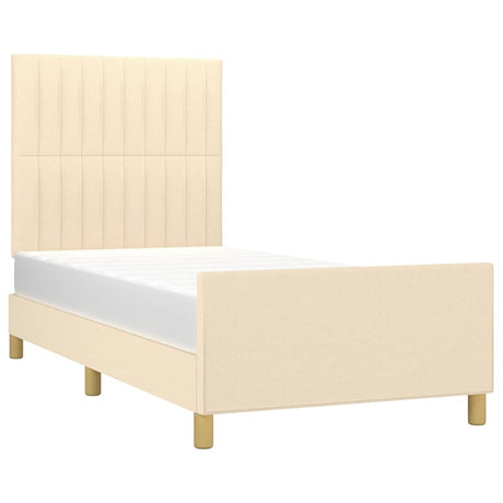 Vidaxl bedframe zonder matras 90x190 cm stof crèmekleurig