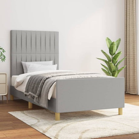 Vidaxl bedframe zonder matras 90x200 cm stof lichtgrijs