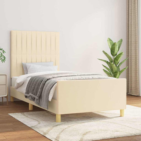 Vidaxl bedframe zonder matras 90x200 cm stof crèmekleurig