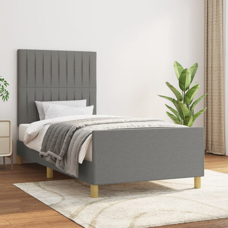 Vidaxl bedframe zonder matras 100x200 cm stof donkergrijs