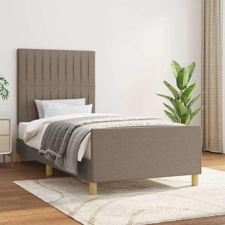 Vidaxl bedframe zonder matras 100x200 cm stof taupe