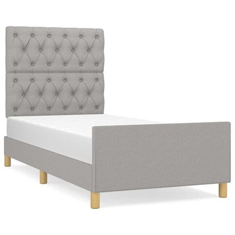 Vidaxl bedframe zonder matras 80x200 cm stof lichtgrijs