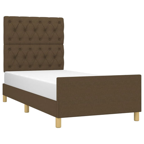 Vidaxl bedframe zonder matras 80x200 cm stof donkerbruin