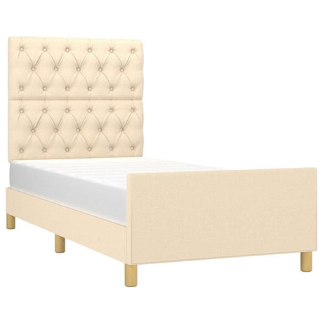 Vidaxl bedframe zonder matras 80x200 cm stof crèmekleurig