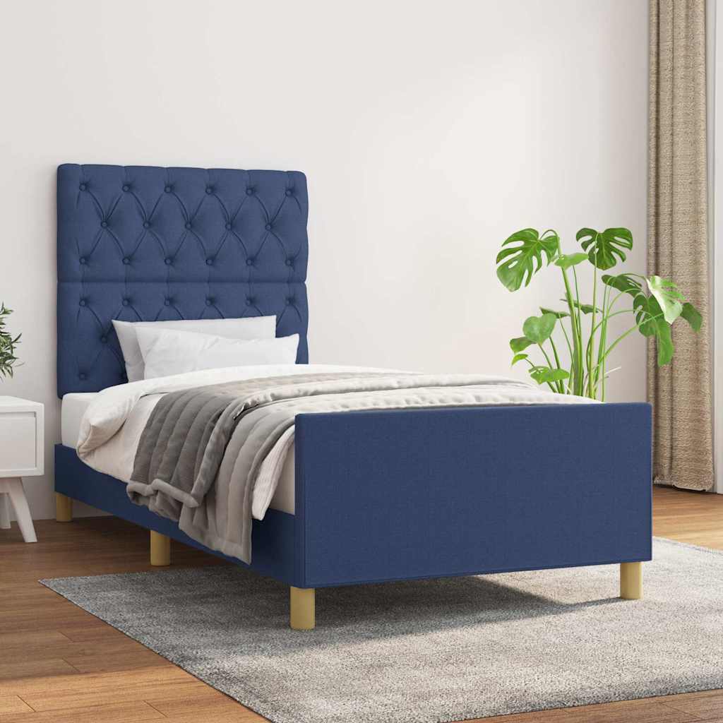 Vidaxl bedframe zonder matras 80x200 cm stof blauw