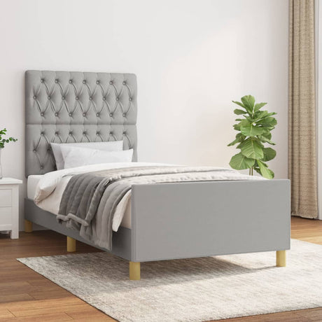 Vidaxl bedframe zonder matras 90x190 cm stof lichtgrijs