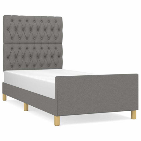 Vidaxl bedframe zonder matras 90x200 cm stof donkergrijs