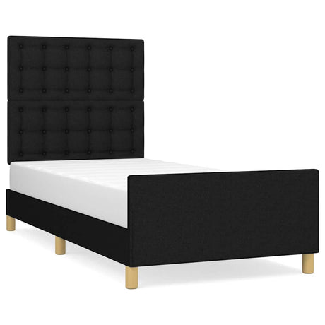 Vidaxl bedframe met hoofdbord stof zwart 80x200 cm