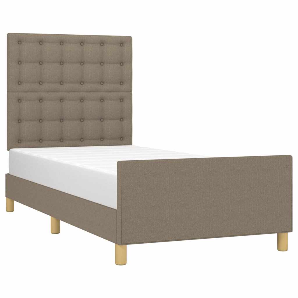 Vidaxl bedframe met hoofdeinde stof taupe 90x190 cm