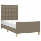 Vidaxl bedframe met hoofdeinde stof taupe 90x190 cm