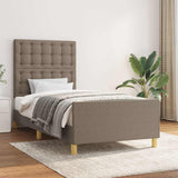 Vidaxl bedframe met hoofdeinde stof taupe 90x190 cm