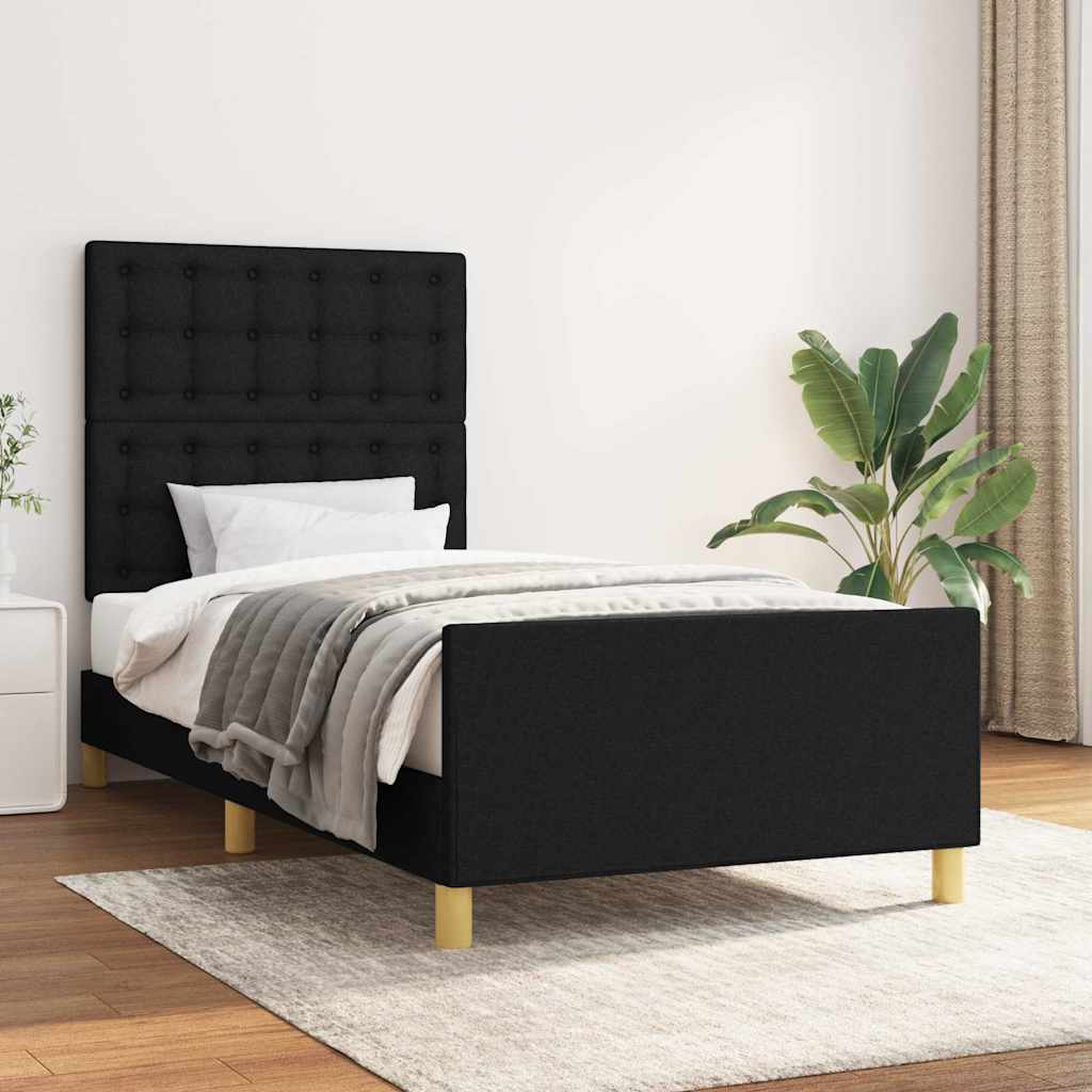 Vidaxl bedframe zonder matras 100x200 cm stof zwart