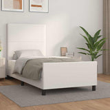 Vidaxl bedframe met hoofdbord kunstleer wit 90x190 cm