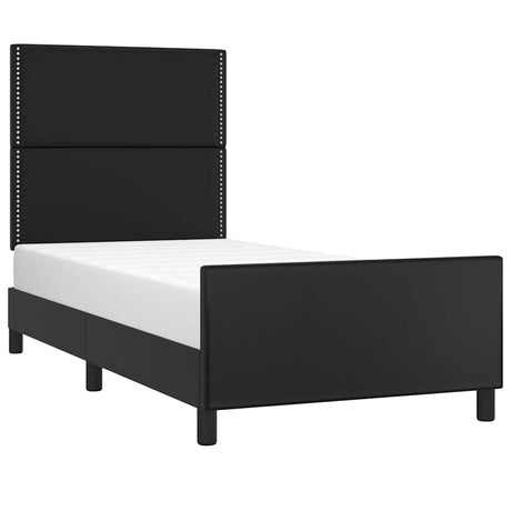 Vidaxl bedframe met hoofdbord kunstleer zwart 90x190 cm