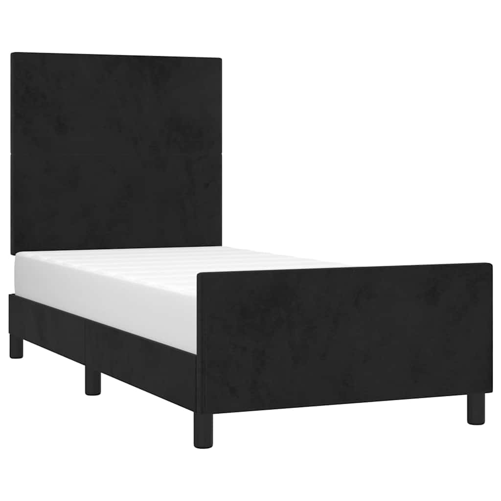 Vidaxl bedframe met hoofdeinde fluweel zwart 80x200 cm