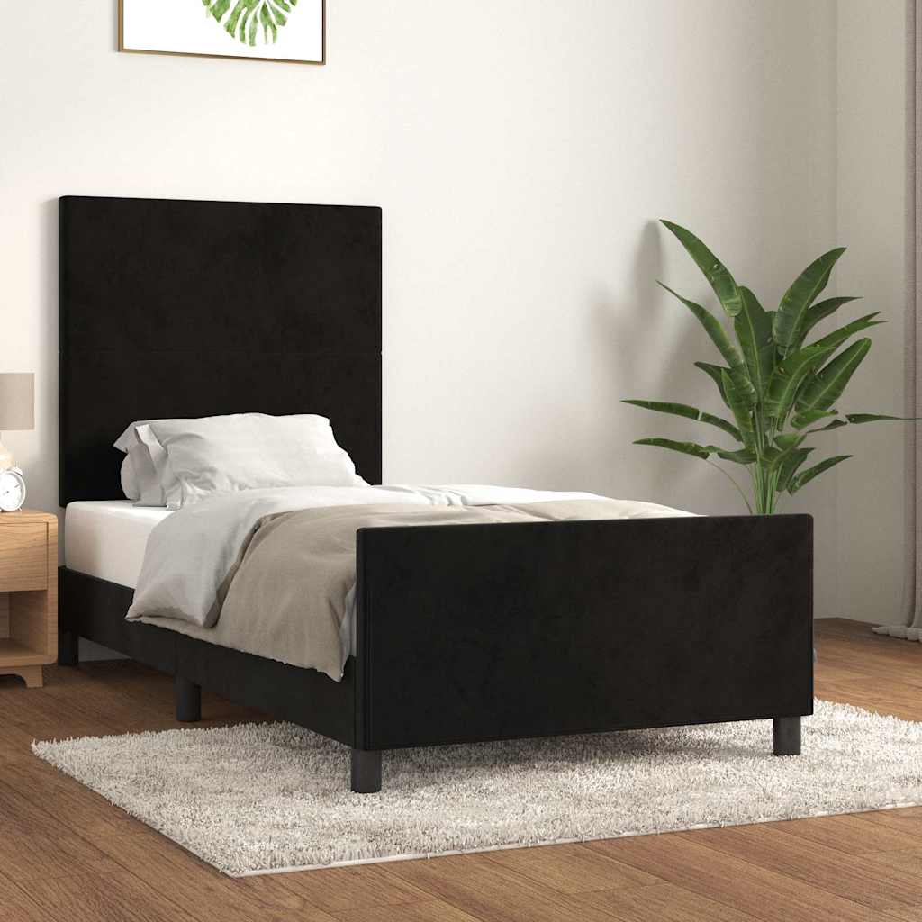 Vidaxl bedframe met hoofdeinde fluweel zwart 80x200 cm