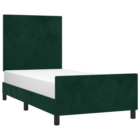 Vidaxl bedframe zonder matras 80x200 cm fluweel donkergroen