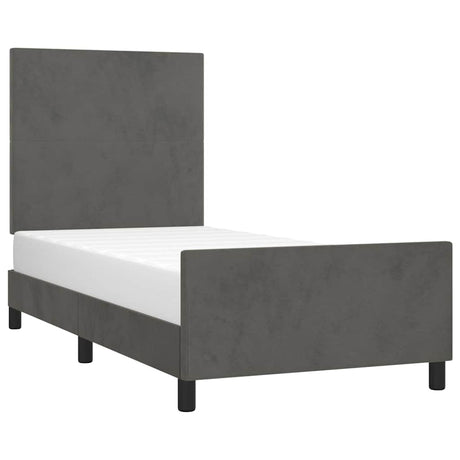 Vidaxl bedframe zonder matras 90x190 cm fluweel donkergrijs
