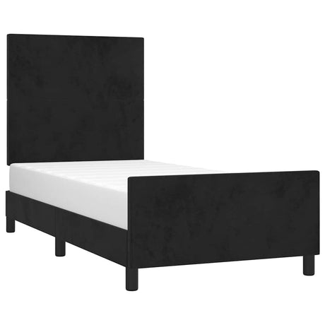 Vidaxl bedframe met hoofdeinde fluweel zwart 90x190 cm
