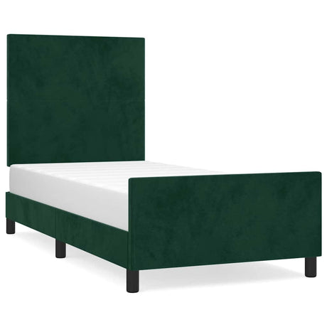 Vidaxl bedframe zonder matras 90x200 cm fluweel donkergroen