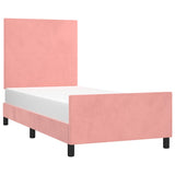 Vidaxl bedframe met hoofdeinde fluweel roze 90x200 cm