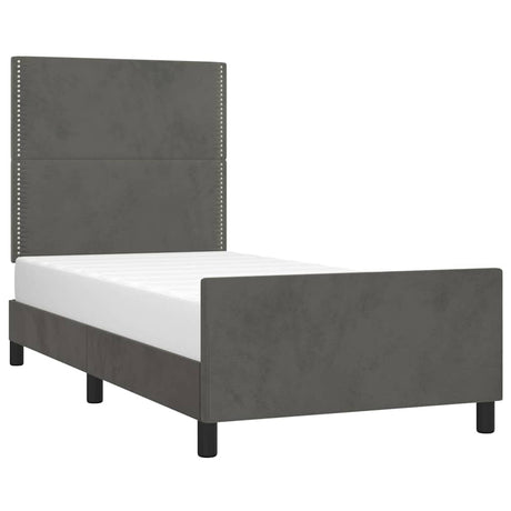 Vidaxl bedframe zonder matras 90x190 cm fluweel donkergrijs