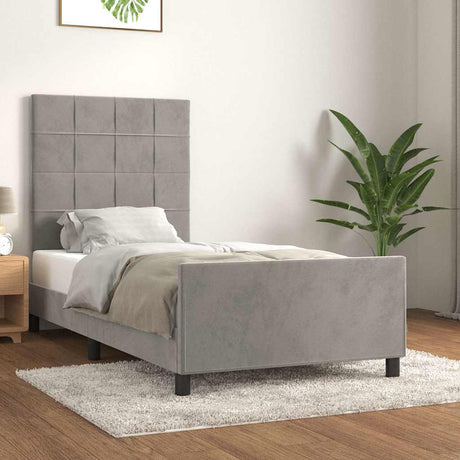 Vidaxl bedframe zonder matras 80x200 cm fluweel lichtgrijs
