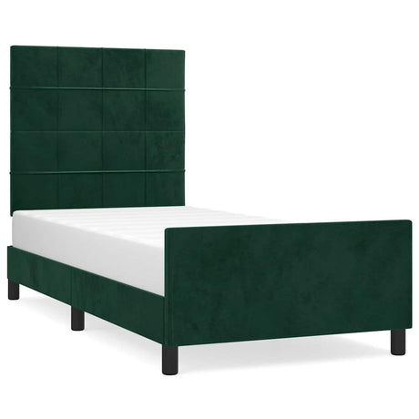 Vidaxl bedframe zonder matras 80x200 cm fluweel donkergroen