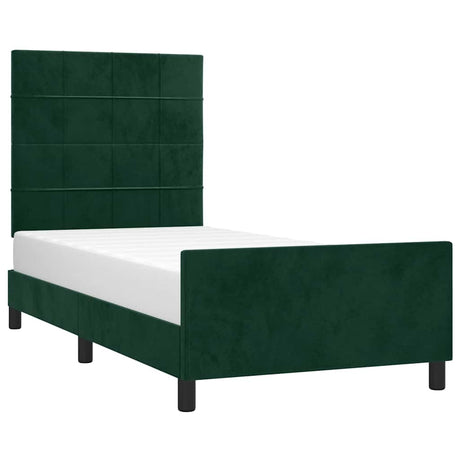 Vidaxl bedframe zonder matras 80x200 cm fluweel donkergroen