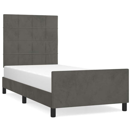 Vidaxl bedframe zonder matras 90x190 cm fluweel donkergrijs