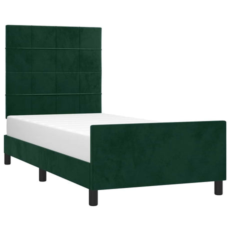 Vidaxl bedframe zonder matras 90x190 cm fluweel donkergroen