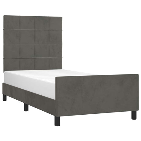 Vidaxl bedframe zonder matras 90x200 cm fluweel donkergrijs