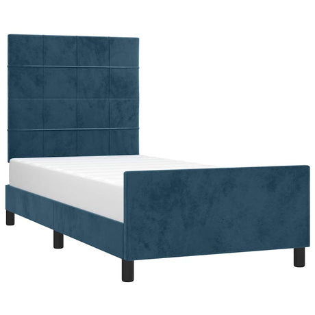 Vidaxl bedframe zonder matras 100x200 cm fluweel donkerblauw